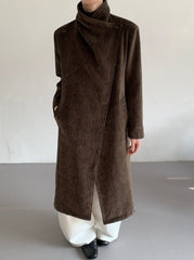Vintage Oversized Long Winter Overcoat Warm Retro Trench Coat