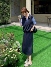 Vintage Patchwork Top And Skirt Set
