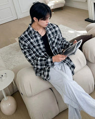 Vintage Plaid Long Sleeve Casual Shirt Jacket