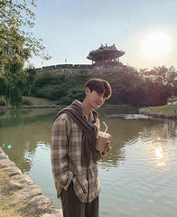 Vintage Plaid Long Sleeve Casual Shirt
