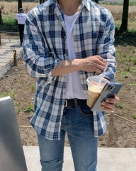 Vintage Plaid Loose Fit Shirt
