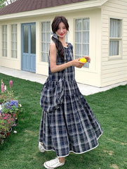 Vintage Plaid Sleeveless Dress