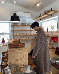 Vintage Plaid Coat Long Relaxed Fit