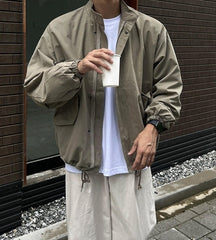 Vintage Relaxed Fit Stand Collar Jacket