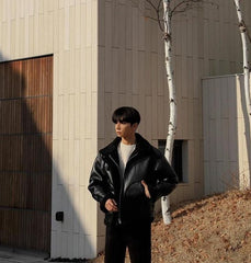 Vintage Lined PU Leather Jacket