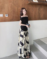 Vintage Style Floral Print Top And Skirt Set
