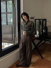 Vintage Style Relaxed Fit Casual Jacket Shirt
