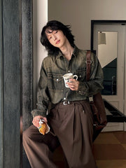 Vintage Style Relaxed Fit Casual Jacket Shirt