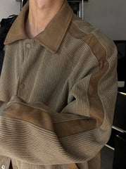 Corduroy Lapel Jacket Casual Loose Commute Outerwear