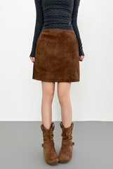 Vintage A Line Caramel Mini Skirt