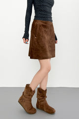 Vintage A Line Caramel Mini Skirt