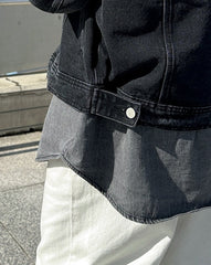 Vintage Washed Denim Jacket Retro Style