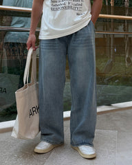 Vintage Washed Wide Leg Jeans