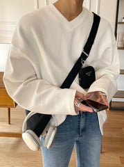 Vneck Pullover Casual Sweatshirt