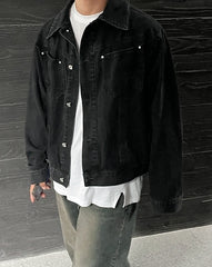 Washed Denim Casual Jacket Stylish Trendy Coat