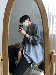 Washed Denim Patchwork Casual Shirt