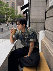 Washed Classic Denim Short Sleeve Shirt