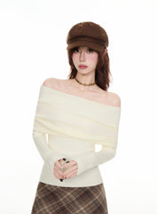 White Acubi Cream Off Shoulder Top