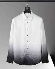 White And Black Splatter-Style Ombre Shirt