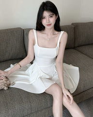 White Bow Peplum Dress