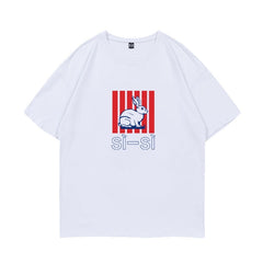 White Bunny Print T-Shirt