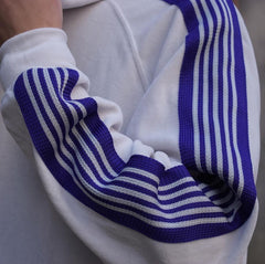 White Butterfly Stripes Track Hoodie