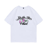 White Chained Rose Printed T-Shirt