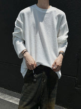 White Crew Neck Ribbed T-Shirt