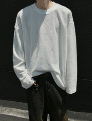 White Crew Neck Ribbed T-Shirt