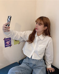 White Crop Shirt