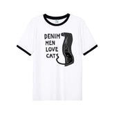 White Denim Love Cats T-Shirt