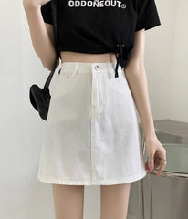 White Denim Mini Skirt