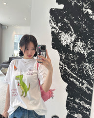 White 'End Of The World' Dinosaur T-Shirt