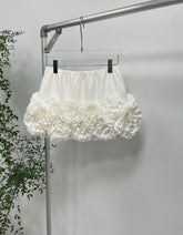White Floral Accent Mini Skirt