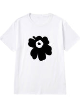 White Flower Printed T-Shirt