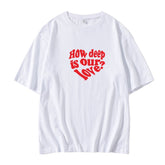 White Heart Text Graphic T-Shirt