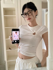 White Hollow Heart T-Shirt