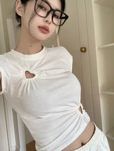 White Hollow Heart T-Shirt