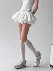 White Leg Bubble Bloomers Shorts