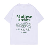White Maltese Archive Graphic T-Shirt