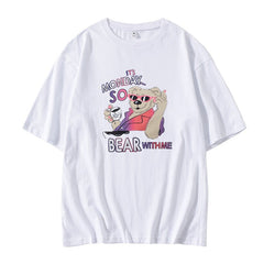 White Monday Bear Graphic T-Shirt
