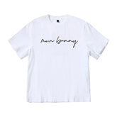 White Moon Bunny Calligraphy T-Shirt