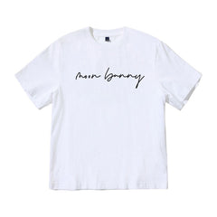 White Moon Bunny Calligraphy T-Shirt