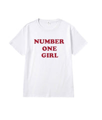White Number One Girl T-Shirt
