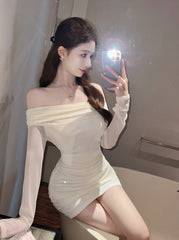 White Off-Shoulders Bodycon Dress