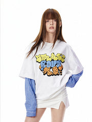 White Overlay Graffiti T-Shirt