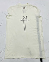 White Pentagram Print Tank Top
