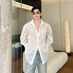 White Pocket See-Through Shirt