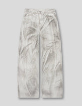 White Ragged Style Wide Leg Jeans
