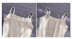 Beige Ribbed Sling Top